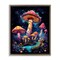 Stupell Industries Psychedelic Mushroom Scene Framed Floater Canvas Wall Art Design by Nina Blue